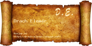 Drach Elemér névjegykártya